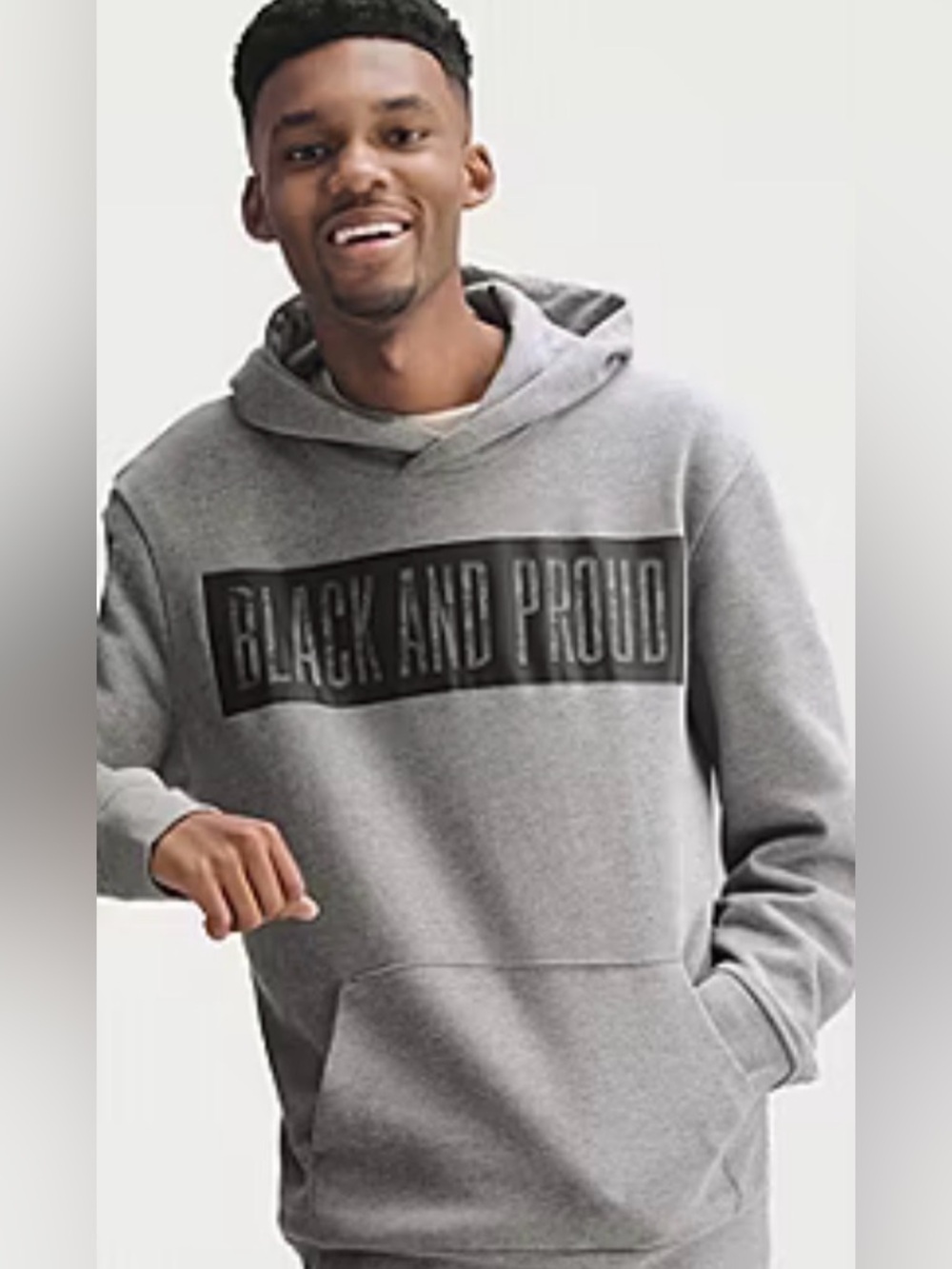 Black and Proud Grey Hooded Sweatshirt - Men sz xl NEW